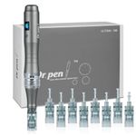 Dr.pen M8 Microneedling Pen - Original Dr.pen Microneedling with 8Pcs Microneedling Cartridges(11/16/24/36/42/Nano-R/Nano-S/Nano-5D), Professional Microneedling for Face/Body/Beard/Hair Growth