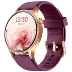 aeac Smart Watch for Women, AMOLED Ultra-Clear Screen Activity Trackers with Heart Rate/Sleep/SpO2 Monitor, Waterproof Fitness Smartwatch for iPhone/Samsung/Android（Deep Purple）