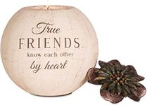 Pavilion Gift Company 19010 Light Your Way Terra Cotta Candle Holder, Friend, 5-Inch