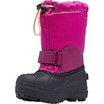 Columbia Youth Powderbug Forty Snow Boot, Waterproof, Wild Fuchsia/Bright Nectar, 8