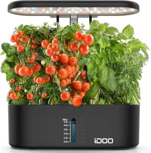 iDOO Hydroponics Growing System, Teacher Gift, Graduation Gift, 10 Pods Indoor Herb Garden Kit, Grow Light, Automatic Timer Smart Garden, Water Shortage Alarm, Height Adjustable Germination Kit