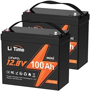 Litime 2 Pack 12V 100Ah Mini LiFePO4 Battery, 4000~15000 Deep Cycles Lithium Battery with Upgraded 100A BMS, 10-Year Lifespan, Max. 1280Wh Energy, Perfect for RV, Solar, Trolling Motor