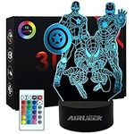 AIRUEEK Spiderman Lamp 16 Colors Changing with Remote Smart Touch 3D Lllusion Spiderman Night Light,Spiderman Toys Room Decor,Spiderman Gifts for Boys Kids Fan Christmas Birthday Valentine's Day Gifts