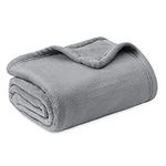 Bedsure Flannel Bed Throw Blanket –100% Cozy Plush Microfiber Soft Couch Cover Cozy Fleece Solid Sofa Throw (Grey, Throw(50"x60"))…