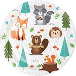 Creative Converting Wild One Woodland Animals Dessert Plates, 24 ct