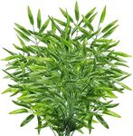 Grand Verde Bamboo Tree Branch 23” Tall Stem Faux Greenery Artificial Plants Green Silk Leaves DIY Privacy Decoration Balcony Garden Outdoor Party Indoor Home Décor, 6pcs Pack