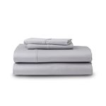 Ghostbed Premium Supima Cotton and Tencel 4 Piece Luxury Soft Sheet Set, Grey, Queen