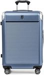Travelpro Platinum Elite Hardside Expandable Checked Suitcase, 8 Wheel Spinner, TSA Lock, Hard Shell Polycarbonate Suitcase, Dark Sky Blue, Checked Medium