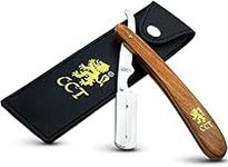 The Cambridge Cutthroat® Cut Throat Razor Kit Missanda Hardwood & Stainless Steel Professional Barber Razor, Premium Single Blade Straight Edge Razor, Moustache & Beard Shaper, Travel Pouch Included