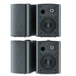 STUDIOFINIX 5.25 Inches 600 Watts Indoor- Outdoor Patio Outdoor Spreaker Compatable with Bluetooth Superior Stereo Dome Tweeter All Weather Wired Wall Mount System (4 Speakers)