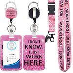 Badge Holder with Retractable Reel, Funny ID Name Tag Work Badge Clip Heavy Duty Vertical Card Protector Cover Case for Work Office Nurse Medical Student Teacher Women Gift