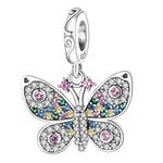 MULA 925 Sterling Silver Charms for Bracelets and Necklaces Airplane Passport Dangle Pendants Beads Butterfly Dragonfly Charms Jewelry for Women