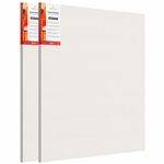 Scholar Art® Artist Standard Series 10 Oz (440 GSM) 100% Cotton Pre-Stretched Canvas with Wooden Frame 18x40 mm | Primed Canvas Stretched for Oil & Acrylic Painting | 30"x30" (75x75 cm), Pack of 2