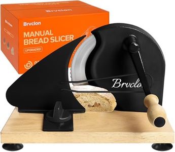 Manual Bread Slicer for Homemade Sourdough Bread, Adjustable Thickness&Metal Guide, Hand Crank Bread Slicer with Scale Line and Suction Cup, Sharp Blade, Suitable for Sourdough Bread, Etc