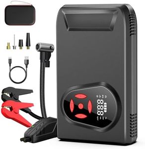 BOOKOO Portable Car Jump Starter with Air Compressor, 3000A 150PSI Jumpe Starter Battery Pack, 12V Car Battery Booster Jump Box with USB 3.0 Display Screen LED Light and 4 Pumping Modes