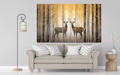 KYARA ARTS beautiful deer painting with frame Big Size(30x50'') Wall art for living room,Bedroom,Drawing room,Hotels-Wooden Framed-Digital Painting