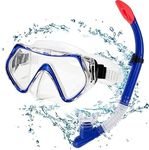 KRESHU Snorkel Set for Adults Kids Anti-Fog Swim Mask with Dry Top Snorkel, Leak-Proof Silicone Skirt, Adjustable Strap, Panoramic Wide View Diving Gear for Swimming