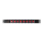 PULSE PDS8-C13 8 Way IEC C13 Switch Panel PDU with UK Plug, 19" 1U