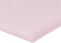 Pastel Light Pink Pack n Play Quilted Mattress Sheet – Ultra-Soft, Comfortable Portable Crib Mattress Sheet for Baby Girls; Playpen Mattress or Mini Crib Fitted Sheet with Quilted Top