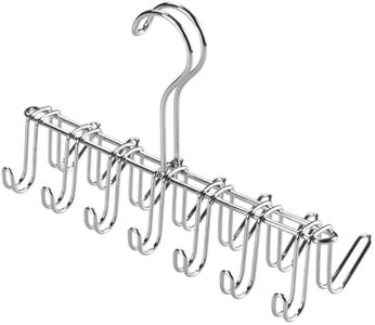 InterDesign Classico Tie and Belt Hanger, Tie Rack for Wardrobe with 14 Hooks, Made of Metal, Chrome