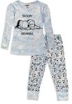 Peanuts Snoopy Long Sleeve Cotton Pyjama Set for Girls (9-10 Years, Blue)