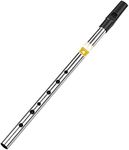 summina Irish Whistle Flute Key of C 6 Holes Flute Wind Musical Instruments for Beginners Intermediates Experts, Gold,Silver