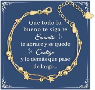 CheersLife Regalos Para Mujer Pulsera Mujer Regalo Cumpleaños Mujer Hijas Amigas Hermanas Colegas Novias Mamá Navidad Regalos Creativos Cuentas Pulsera Estrella Regalo Amistad Pulsera Oro