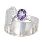 JewelForce Amethyst Gemstone Band Ring 925 Sterling Silver Band Ring Men And Women Band Ring All Size Gift Item Handmade Jewelry JSR-125F (US-10)