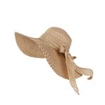 Futurekart Women's Straw Fold Sun Hat Beach Hat Stylish (Coffee, 57x14x10 cm)