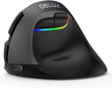 Delux M618mini-irongrey Ergonomic Mouse Wireless, Rechargeable Mini Vertical Mouse, Silent Click, 6 Buttons, 4000 DPI, RGB Light, Multi-Device, for Carpal Tunnel, for Computer/Laptop/PC/Mac