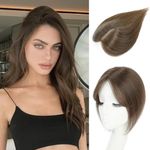 Hair Toppers for Women Hair Pieces for Women with Thining Hair Human Hair Toppers Human Hair Toupee Wiglets Hairpieces for Thinning Hair Premium Remy Hair Topper 10 Inch Medium Auburn Brown