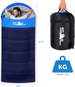 SAIL XL Sleeping Bag – Blue, Extra Large, Lightweight Camping Gear