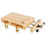Wiltec Portable Workbench & Vice, Mobile Mini-bench, Made of Beech Wood for Clamping & Planing