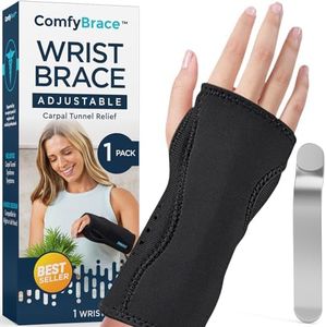 Night Wrist Sleep Support Brace - Fits Both Hands - Cushioned to Help With Carpal Tunnel and Relieve and Treat Wrist Pain ,Adjustable, Fitted-ComfyBrace