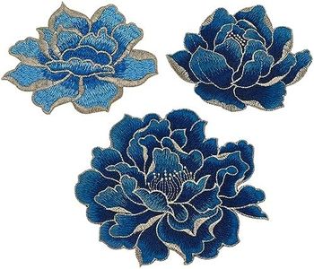 BENECREAT 3 Pz 3 Stili Cucire su Patch Floreali di Peonia, Tessuto Ricamato con Applicazioni di Fiori per Abbigliamento Fai Da Te, Giacche, Jeans, Zaini, Cappelli, Arti Artigianato