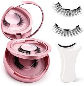 Magnetische Wimpern mit Applikator,Magnetic Lashes Ohne Kleber, Selbstklebende Wimpern in Spiegelbox, Magnet Wimpern Natürlich Look, Wiederverwendbare Lashes für Reise, Date & Party Make-up
