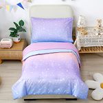 STYHO Duvet Cover Set for Girls Teens/Junior/Children/Kids Colorful Rainbow Purple Pink Bedding Set with Pillowcase(Pink Purple, Single)