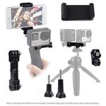 CamKix Dual Mount Compatible with GoPro Hero with Tripod Adapter and Universal Phone Holder - Record Videos with 2 Different Camera Angles Simultaneously, Steady Shot Photography, Selfies