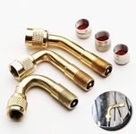 Tire Valve Stem Extenders, 45 Degree 90 Degree 135 Degree Bend Brass Tire Valve Stem Extenders Angled Valve Stem Extension Adapters, Schrader Valve Extension Adaptor (3 PCS)