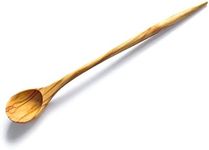 WONDERFUL 100% Natural Olive Wood Long Handle Spoons for Coffee, Tea, Milkshake Kitchen Stirring, Cocktail Stirrer; Mixing Honey Spoon, Chef Tasting Spoons(1 pc)