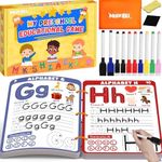 Preschool Learning Activities Educational Workbook, 62 Reusable Pages Pre Kindergarten Workbooks, Number Letter Tracing Books for Kids, Autism Learning Materials, ABC Busy Book for Kids Ages 3-7