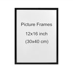 TOSAMZOO 1Pack 12x16 inch Diamond Art Picture Frames, Compatible With 30x40 Diamond Arts or Photos or Posters, Black Frame with Acrylic Protection and Hanging Kit