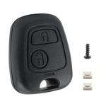 2 Button Car Key Fob Cover Replacement Compatible with Peugeot 107 207 307 407 and Citroen C1 C2 C3 C4 C5 Xsara Picasso Berlingo Remote Control Key Fob Case Shell, Key Case No Blade