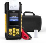 AUTOOL BT-760 12V/24V 30-1700 EN Auto Battery Load Tester, Car Cranking & Charging System Diagnostic Tool with Built-in Thermal Printer and Large Colorful Display