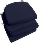 Basic Beyond Outdoor Chair Cushions for Patio Furniture, Waterproof Outdoor Cushions, Round Corner Patio Chair Cushions Set of 4 with Ties, 17"x16"x2", Navy