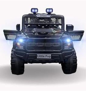 LITTLE PUP Battery Car for Kids | Battery Operated Big Size Car | Electric Ride On (Black)