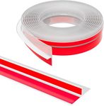 TCCO T-Shaped Clear Silicone Seal Strip, Weather Stripping Door Seal Strip for Door & Windows Gaps, Glass Door Seal Strip, Glass Door Gap Windproof Strip, Self-Adhesive Weatherstrip (Clear(3 Meter))