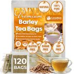 Lavendium, Premium 120 Barley Tea Bags, 100% Natural & Pure from Barley. Loose Barley Herbal Tea. Made with Natural Material Tea Bags. No Sugar, No Caffeine, No Gluten, Vegan.