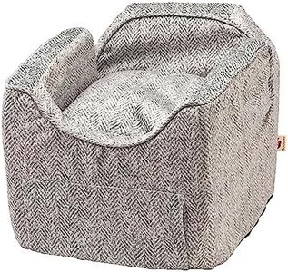 Snoozer Dog Car Seat with Storage Tray: Lookout II Car Seat for Small Dogs 0-15 lbs, Size: Small, Fabric: Palmer Dove, Pet Car Seat to Alleviate Car Sickness for Dogs, Removable Washable Cover