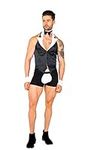 Roma Costume Men's 4pc Butler Beefcake Costume, Black/White, Medium, Black/White, Medium